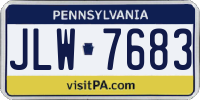 PA license plate JLW7683