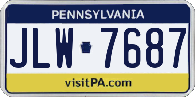 PA license plate JLW7687