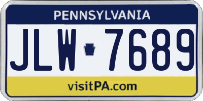 PA license plate JLW7689