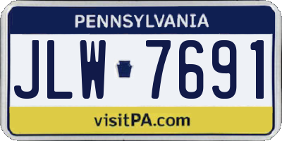 PA license plate JLW7691