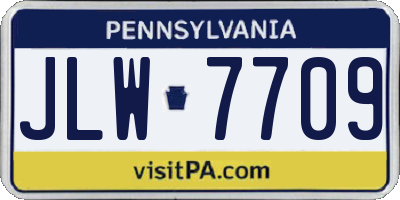 PA license plate JLW7709