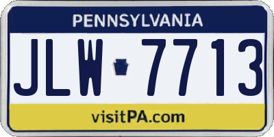 PA license plate JLW7713