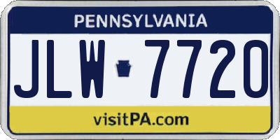 PA license plate JLW7720