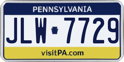 PA license plate JLW7729