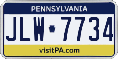 PA license plate JLW7734