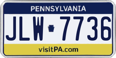 PA license plate JLW7736