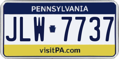 PA license plate JLW7737