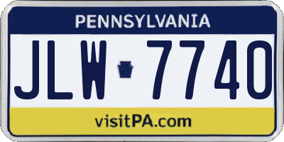PA license plate JLW7740