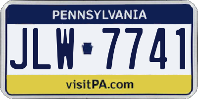 PA license plate JLW7741