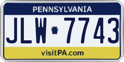 PA license plate JLW7743
