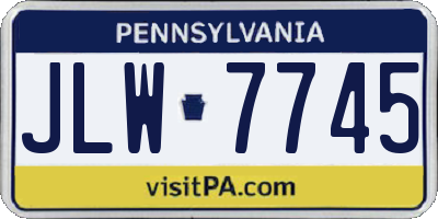 PA license plate JLW7745
