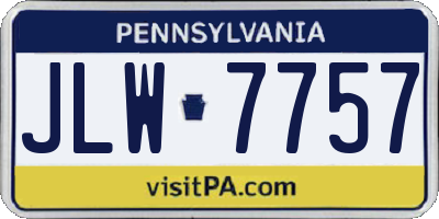 PA license plate JLW7757