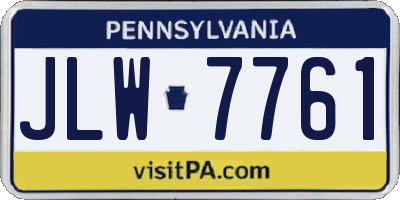 PA license plate JLW7761