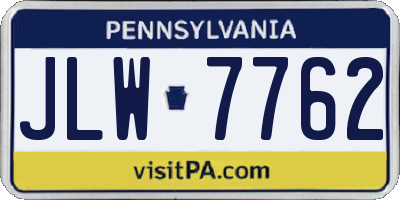 PA license plate JLW7762