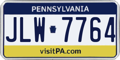 PA license plate JLW7764