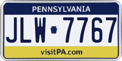 PA license plate JLW7767