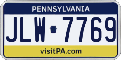 PA license plate JLW7769