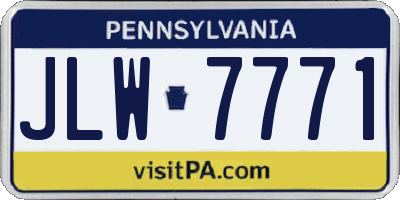 PA license plate JLW7771