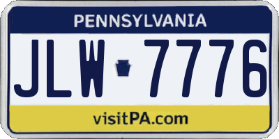 PA license plate JLW7776