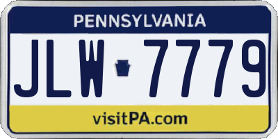 PA license plate JLW7779
