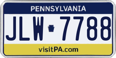 PA license plate JLW7788