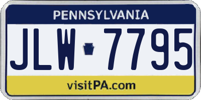 PA license plate JLW7795