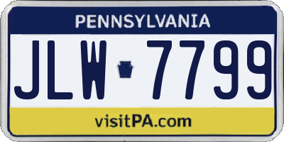 PA license plate JLW7799