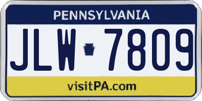 PA license plate JLW7809