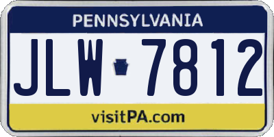 PA license plate JLW7812