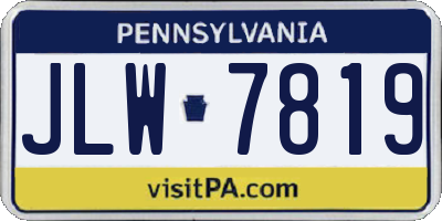 PA license plate JLW7819