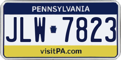 PA license plate JLW7823