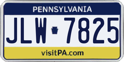 PA license plate JLW7825