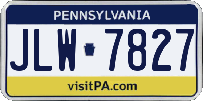 PA license plate JLW7827