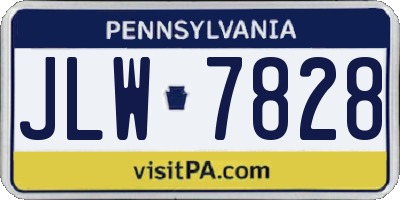 PA license plate JLW7828