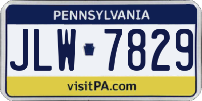 PA license plate JLW7829