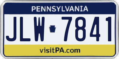 PA license plate JLW7841