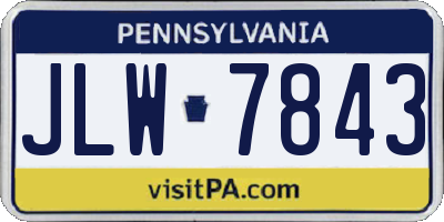 PA license plate JLW7843
