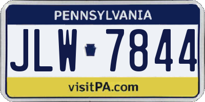 PA license plate JLW7844