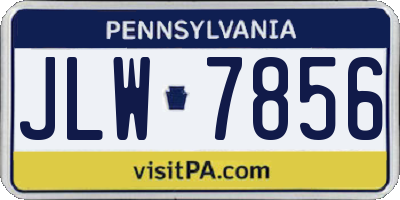 PA license plate JLW7856