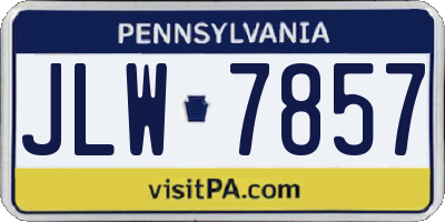 PA license plate JLW7857