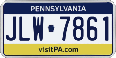 PA license plate JLW7861