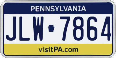 PA license plate JLW7864