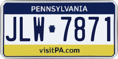 PA license plate JLW7871