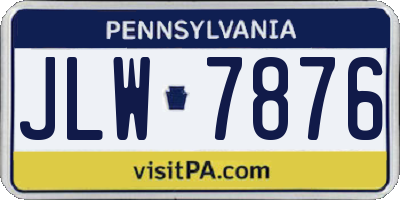 PA license plate JLW7876