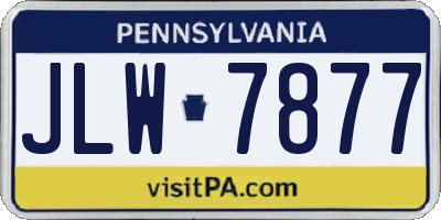 PA license plate JLW7877