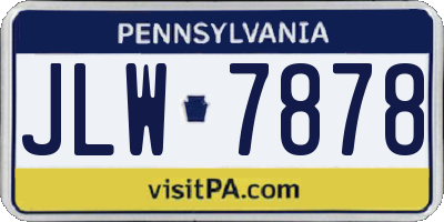 PA license plate JLW7878