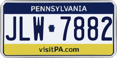 PA license plate JLW7882