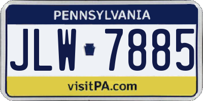 PA license plate JLW7885