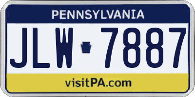 PA license plate JLW7887