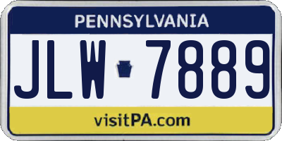 PA license plate JLW7889